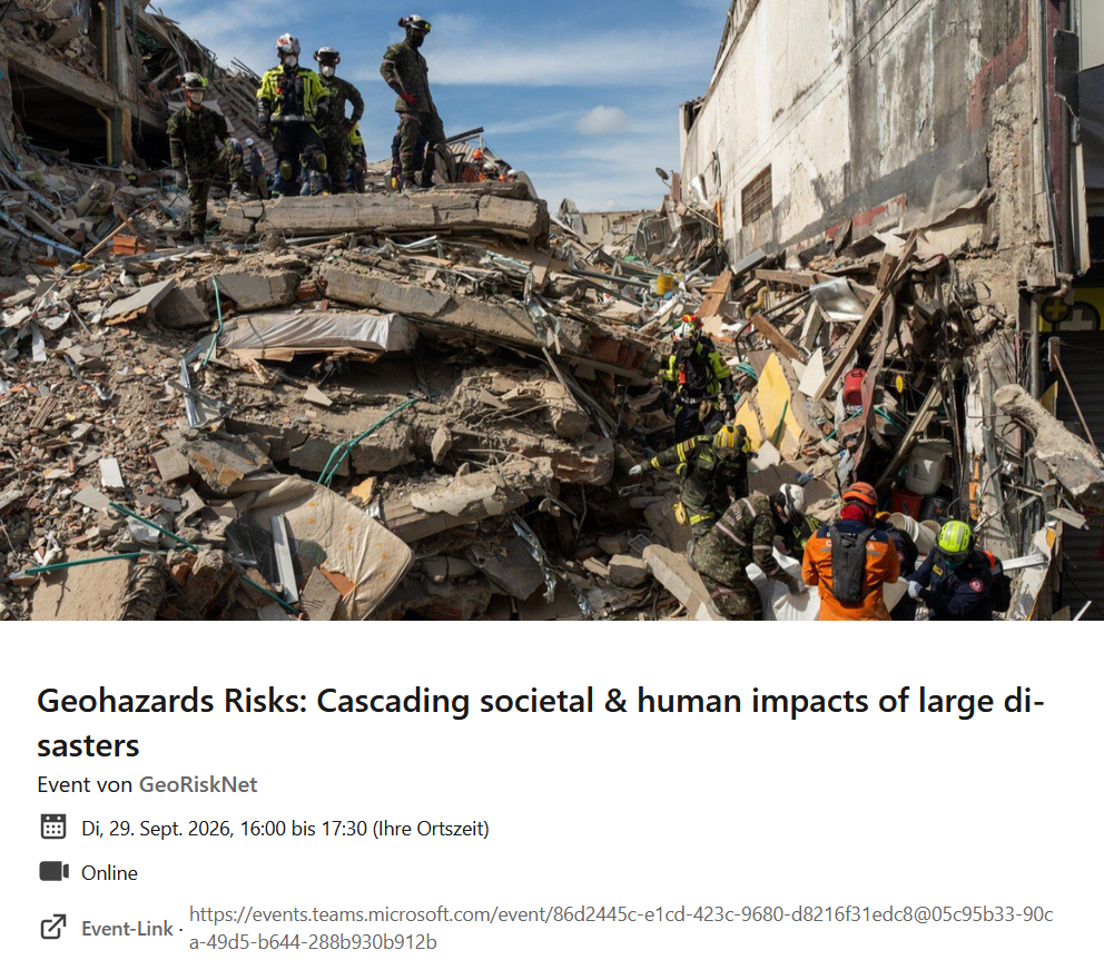 Join GeoRiskNet's webinar on cascading societal and human impacts of large disasters