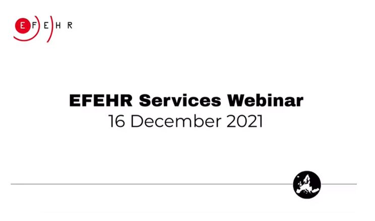 Presentations of the EFEHR services webinar available