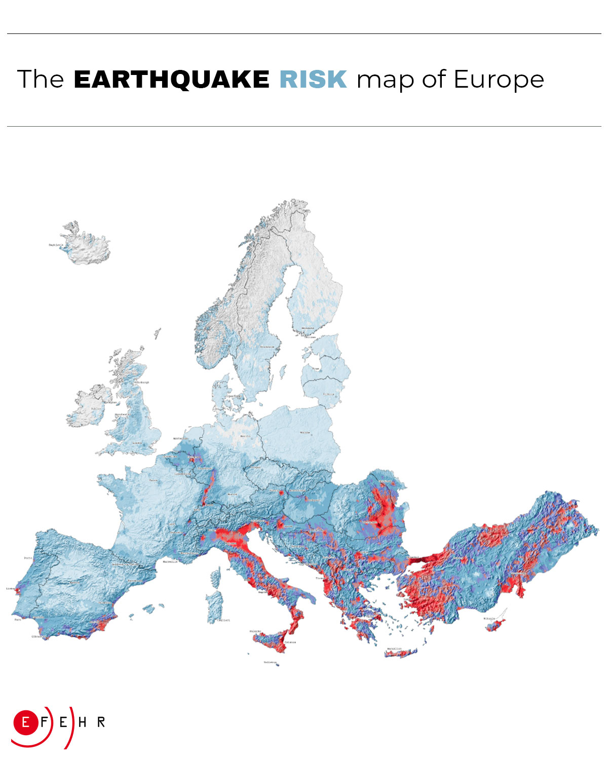 Earthquake risk map of Europe